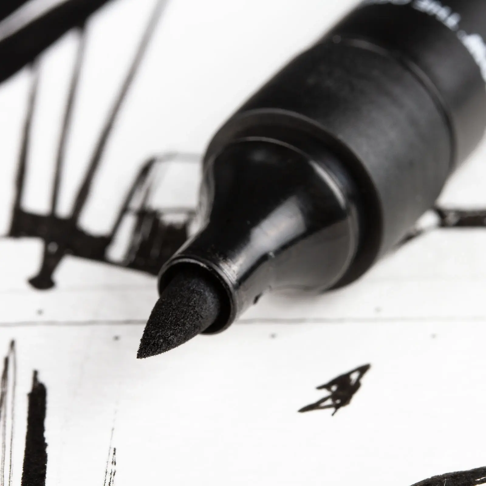 Molotow Blackliner Brush Zwart - Brushmarker