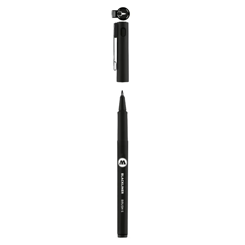 Molotow Blackliner Fineliner Zwart - Brush S Punt