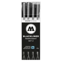 Molotow Blackliner Fineliner Zwart Set 2 4 Stuks - 0,3, 0,5, 0,7 en 1,0