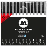Molotow Blackliner Fineliner Zwart Set Compleet 13 Stuks