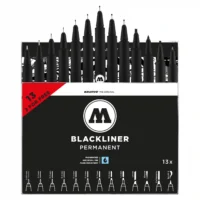 Molotow Blackliner Fineliner Zwart Set Compleet 13 Stuks