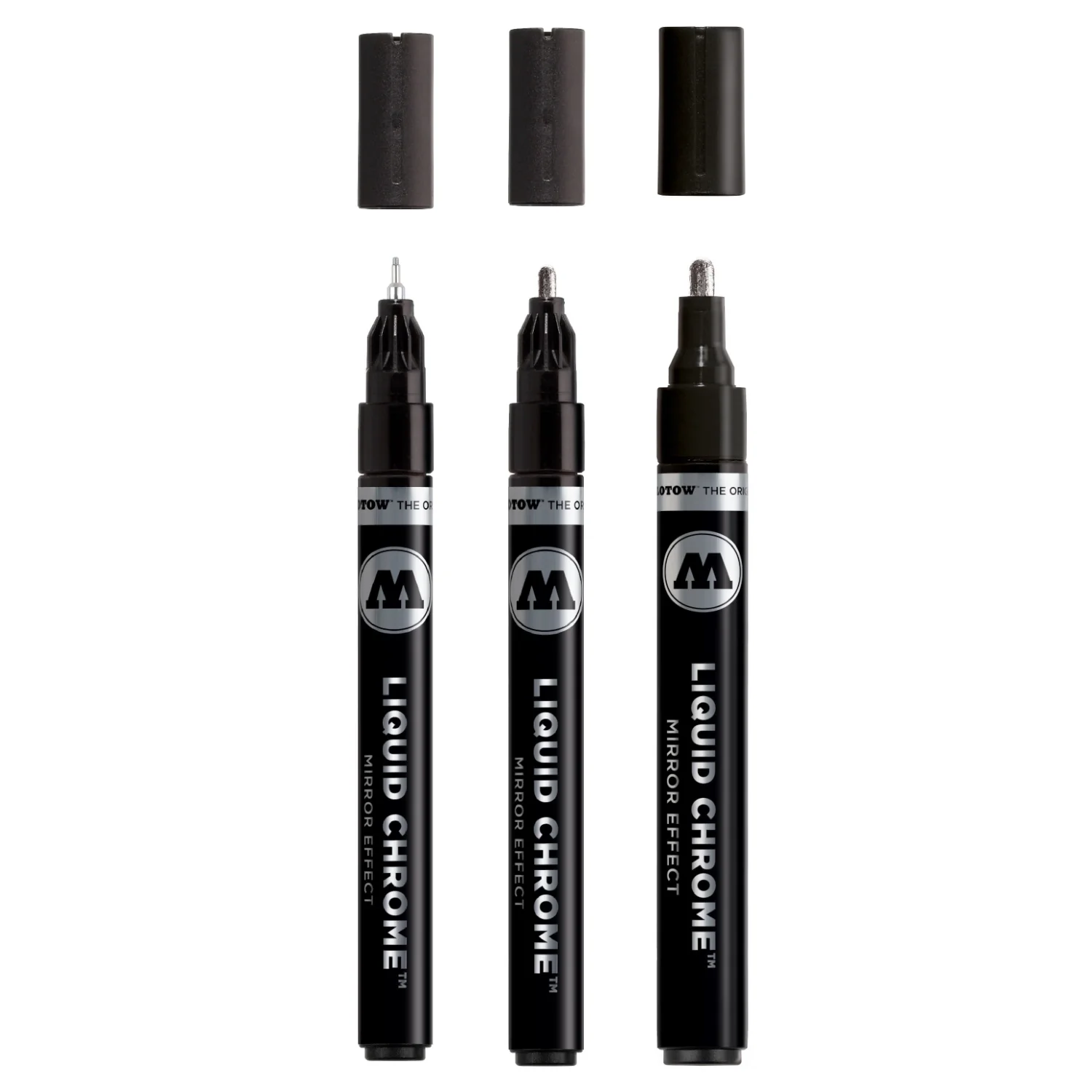 Molotow Liquid Chrome Marker Set 3 Stuks - Chroommarker 1, 2 en 4 mm