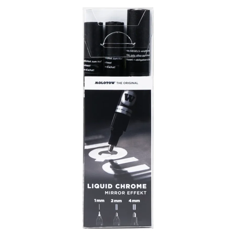Molotow Liquid Chrome Marker Set 3 Stuks - Chroommarker 1, 2 en 4 mm