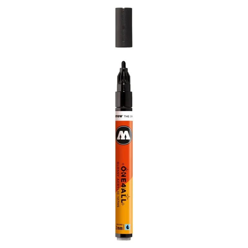 Molotow ONE4ALL 127HS Verfstift Glanzend Zwart - Acrylmarker 2 mm