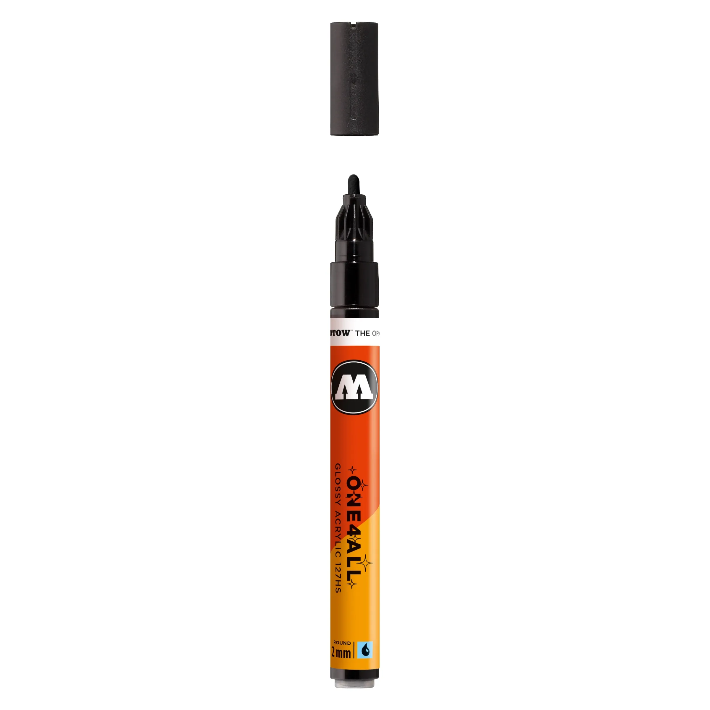 Molotow ONE4ALL 127HS Verfstift Glanzend Zwart - Acrylmarker 2 mm