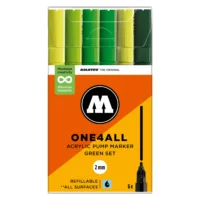 Molotow ONE4ALL 127HS Verfstift Set Groen 6 Stuks - Acrylmarker 2 mm