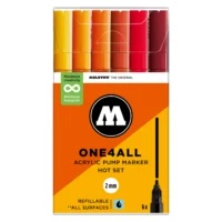 molotow-one4all-127hs-verfstift-set-hot-6-stuks-acrylmarker-2-mm Molotow One4all 127hs Verfstift Set Hot 6 Stuks Acrylmarker 2 Mm