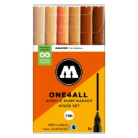 Molotow ONE4ALL 127HS Verfstift Set Hout 6 Stuks - Acrylmarker 2 mm