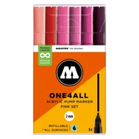 Molotow ONE4ALL 127HS Verfstift Set Roze 6 Stuks - Acrylmarker 2 mm