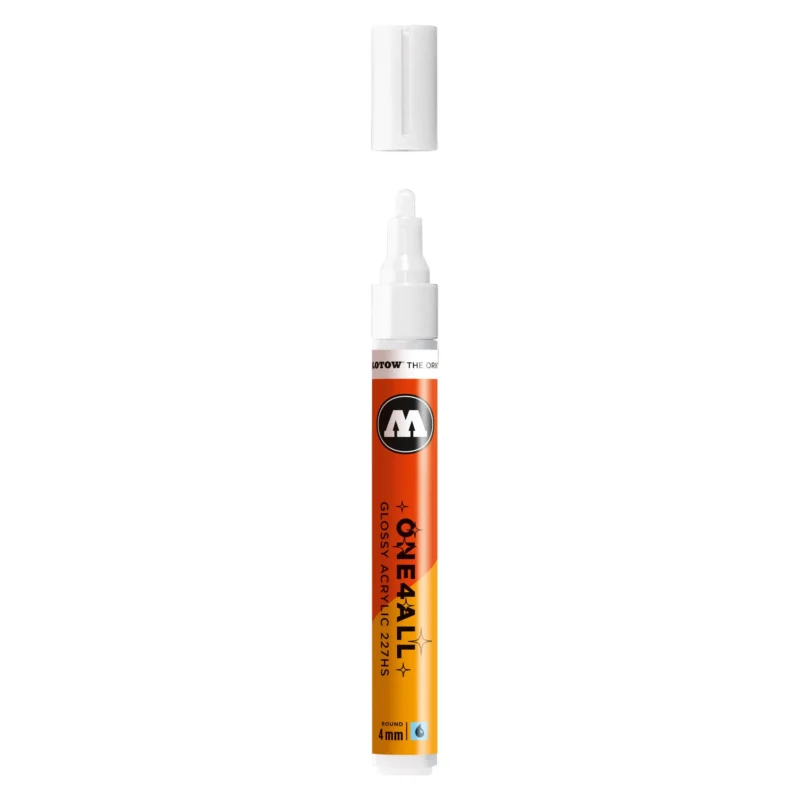 Molotow ONE4ALL 227HS Verfstift Glanzend Wit - Acrylmarker 4 mm