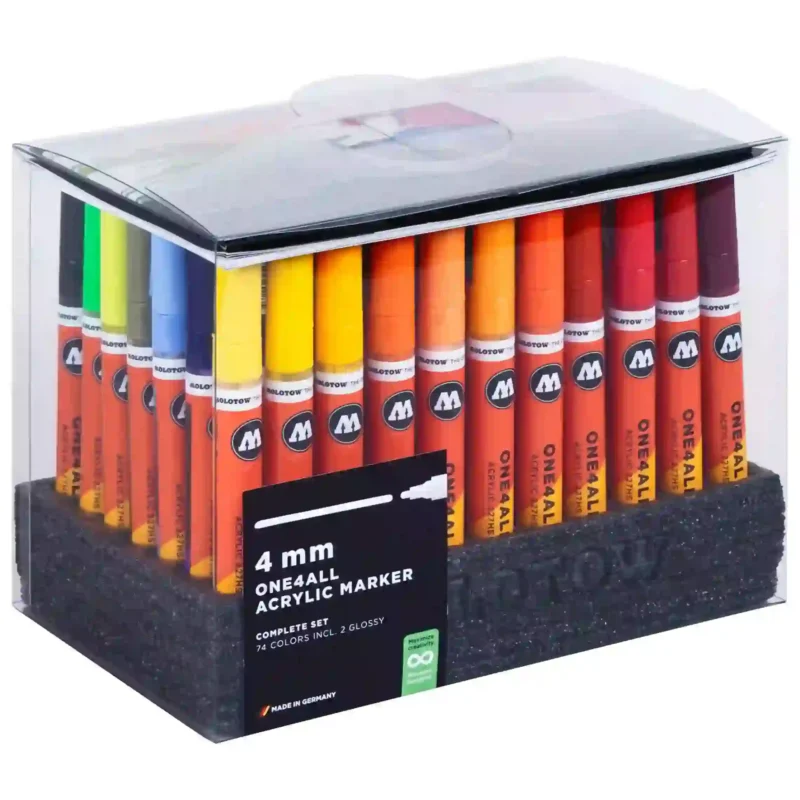 Molotow ONE4ALL 227HS Verfstift Set Compleet 74 Stuks - Acrylmarker 4 mm