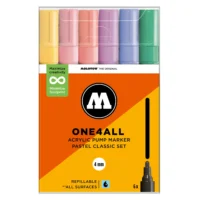 Molotow ONE4ALL 227HS Verfstift Set Pastel Klassiek 6 Stuks - Acrylmarker 4 mm