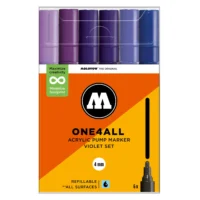 Molotow ONE4ALL 227HS Verfstift Set Violet 6 Stuks - Acrylmarker 4 mm