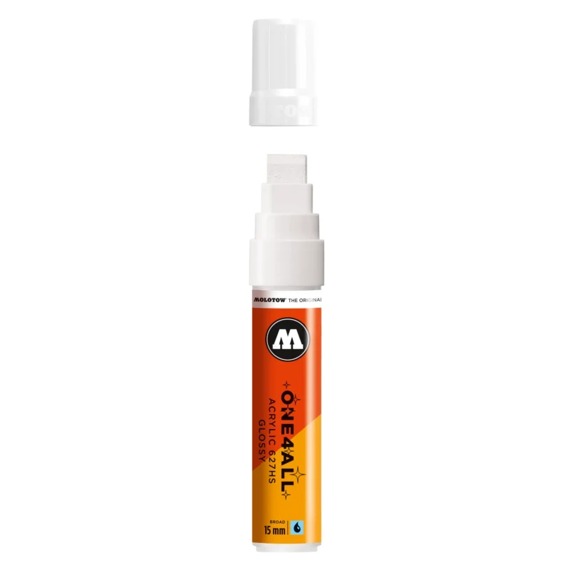Molotow ONE4ALL 627HS Verfstift Glanzend Wit - Acrylmarker 15 mm