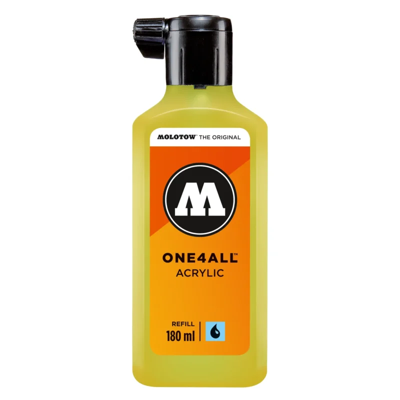 Molotow ONE4ALL Acryl Navulinkt Neon Geel Fluo - 180 ml