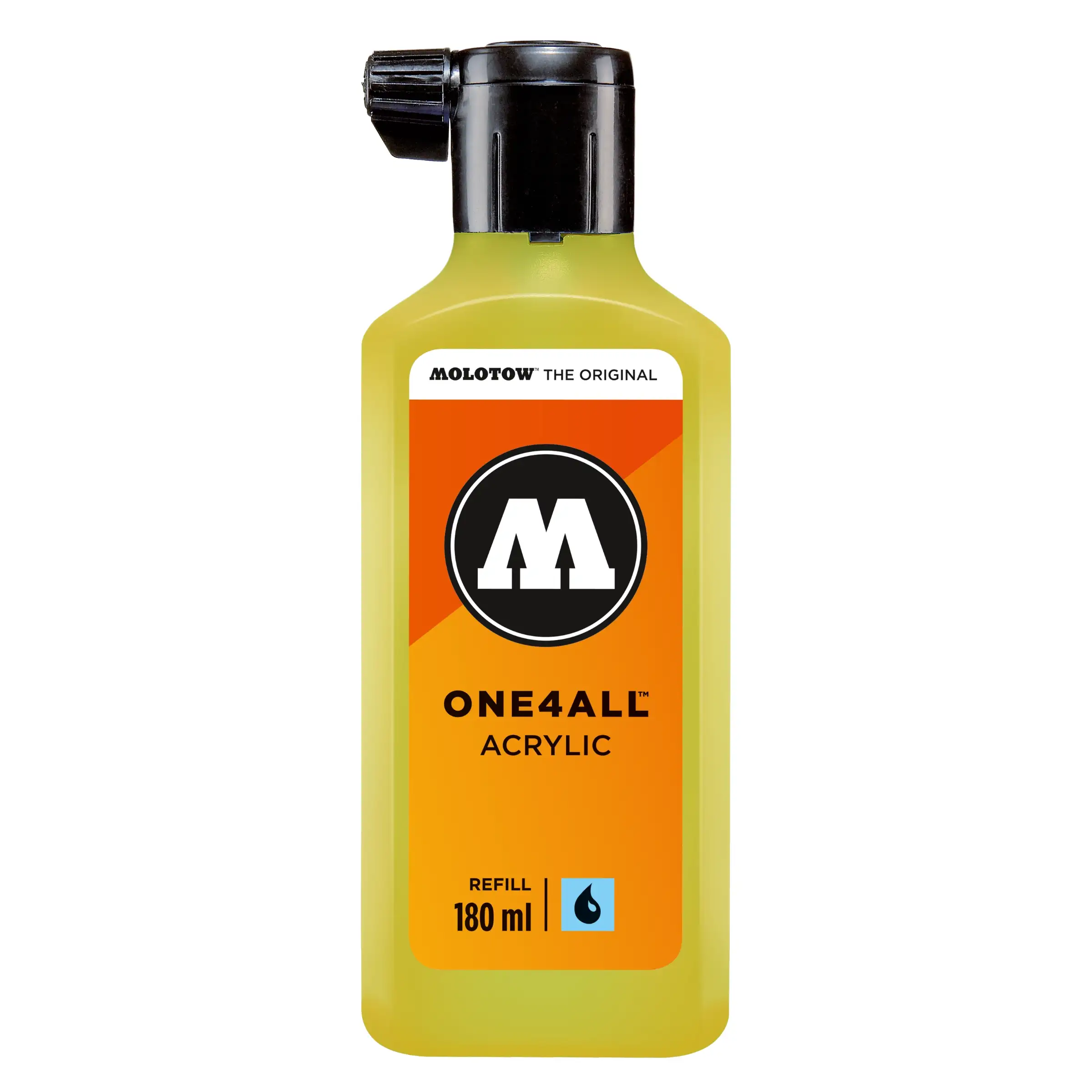 Molotow ONE4ALL Acryl Navulinkt Neon Geel Fluo - 180 ml
