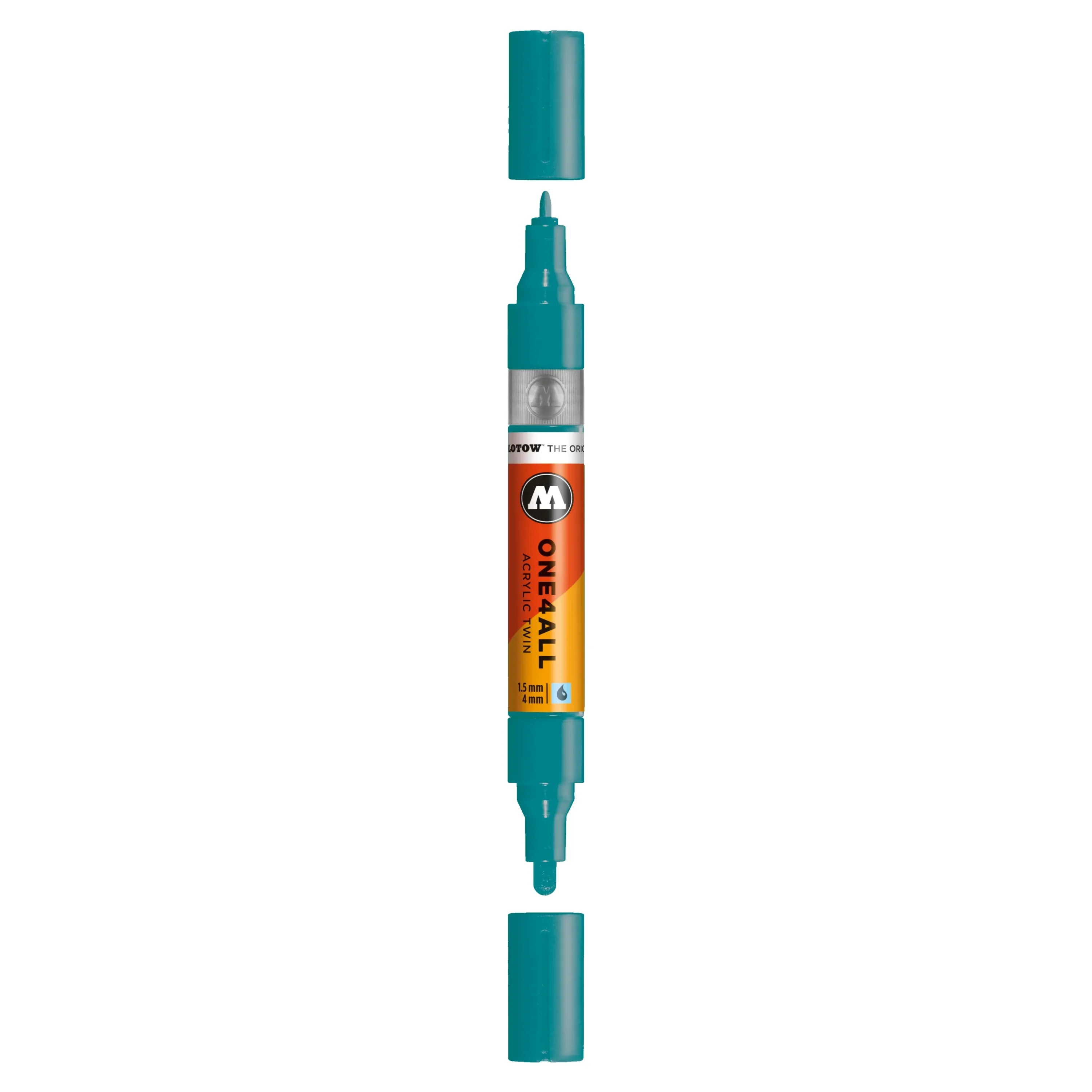 Molotow ONE4ALL TWIN Verfstift Aqua Blauw - Acrylmarker 1,5 en 4 mm