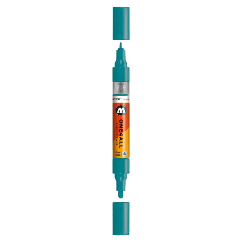 Molotow ONE4ALL TWIN Verfstift Aqua Blauw - Acrylmarker 1,5 en 4 mm