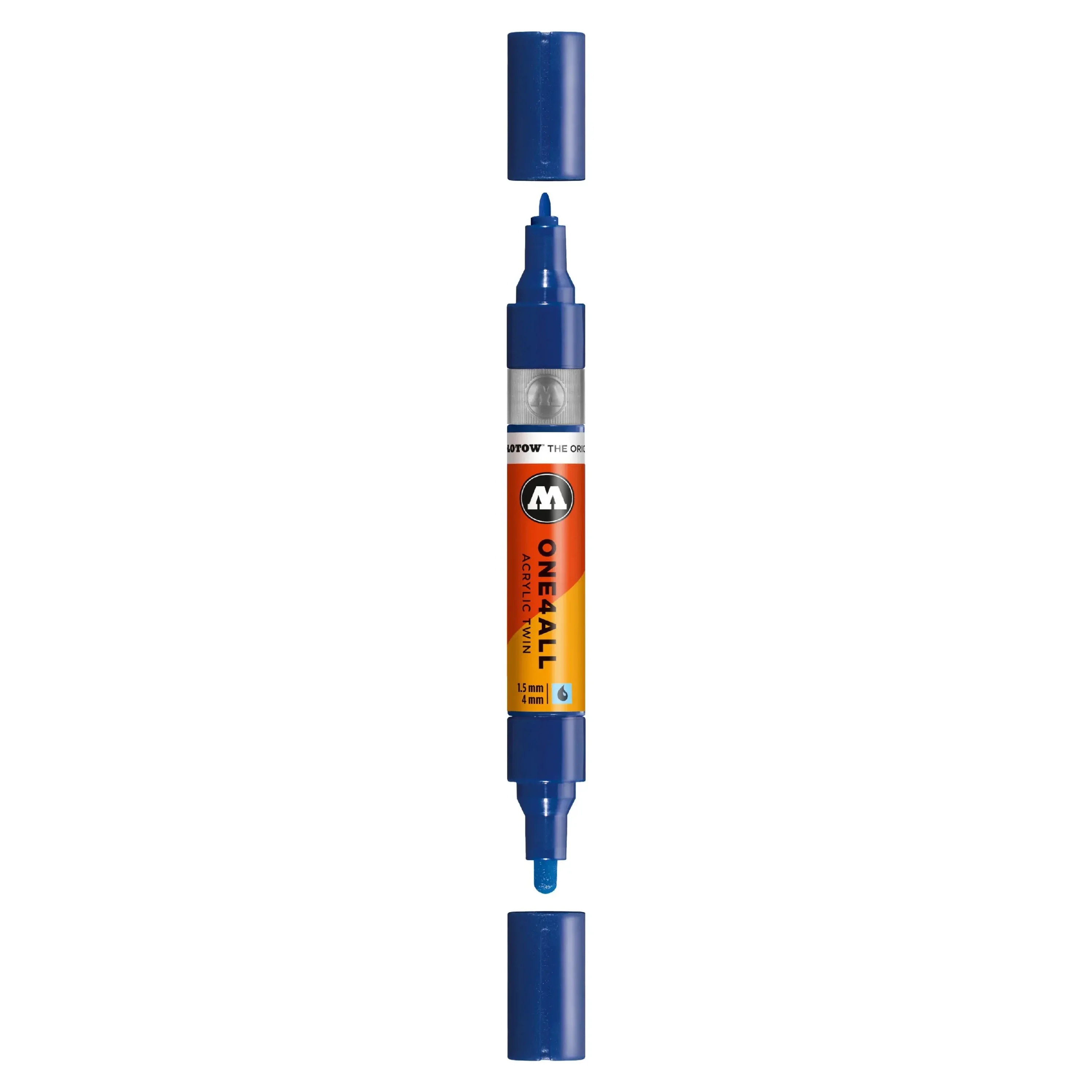Molotow ONE4ALL TWIN Verfstift Echt Blauw - Acrylmarker 1,5 en 4 mm