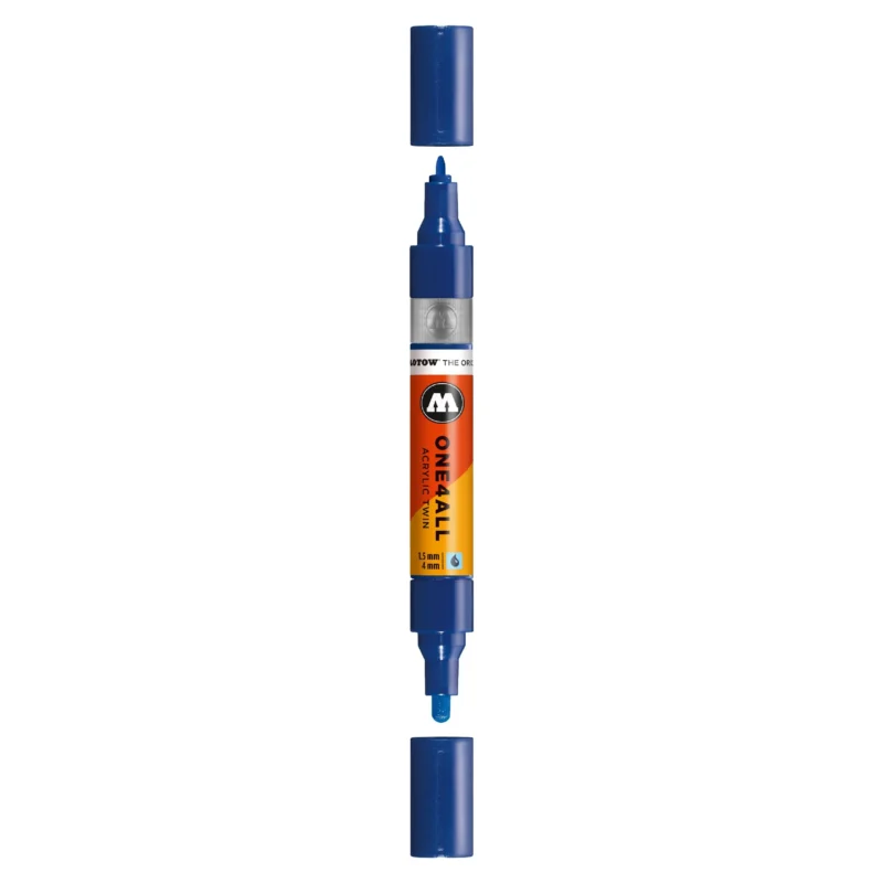 Molotow ONE4ALL TWIN Verfstift Echt Blauw - Acrylmarker 1,5 en 4 mm