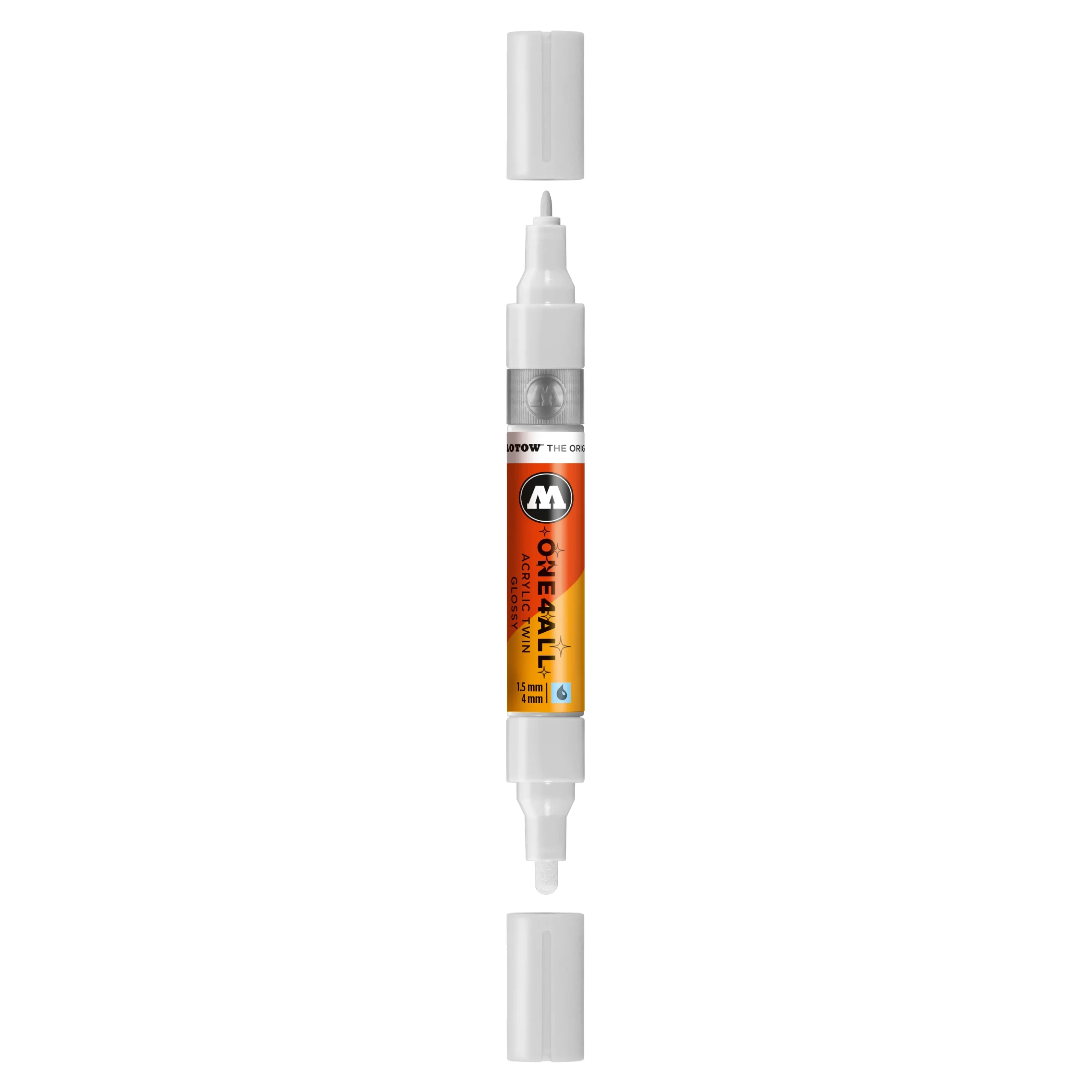 Molotow ONE4ALL TWIN Verfstift Glanzend Wit - Acrylmarker 1,5 en 4 mm