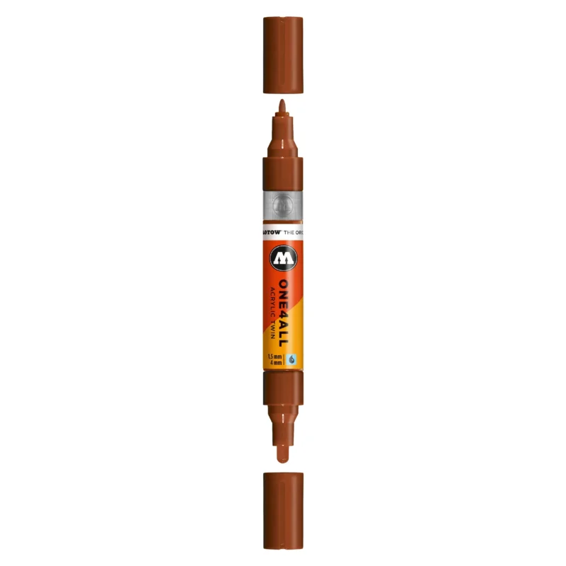 Molotow ONE4ALL TWIN Verfstift Hazelnoot Bruin - Acrylmarker 1,5 en 4 mm