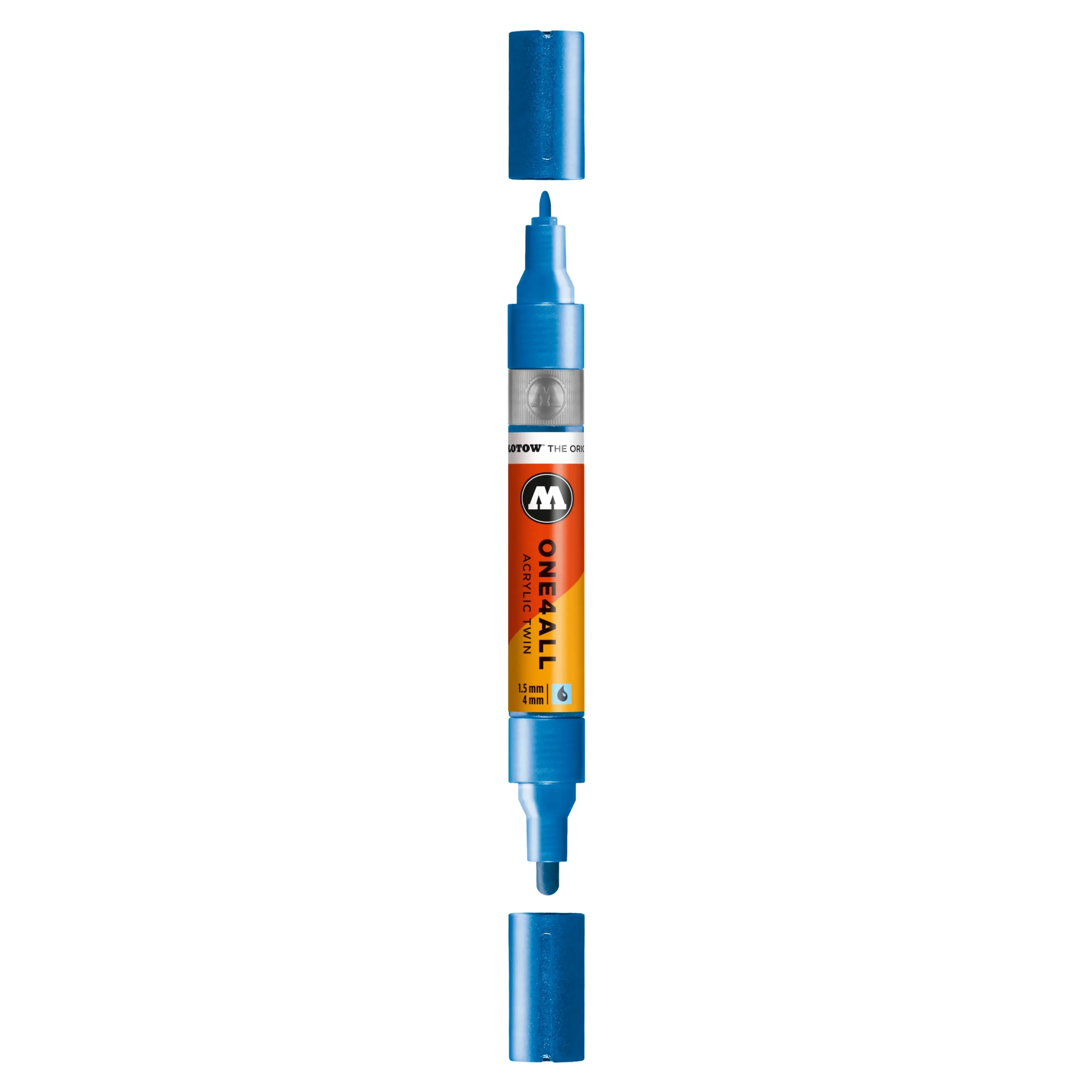 Molotow ONE4ALL TWIN Verfstift Metallic Blauw - Acrylmarker 1,5 en 4 mm
