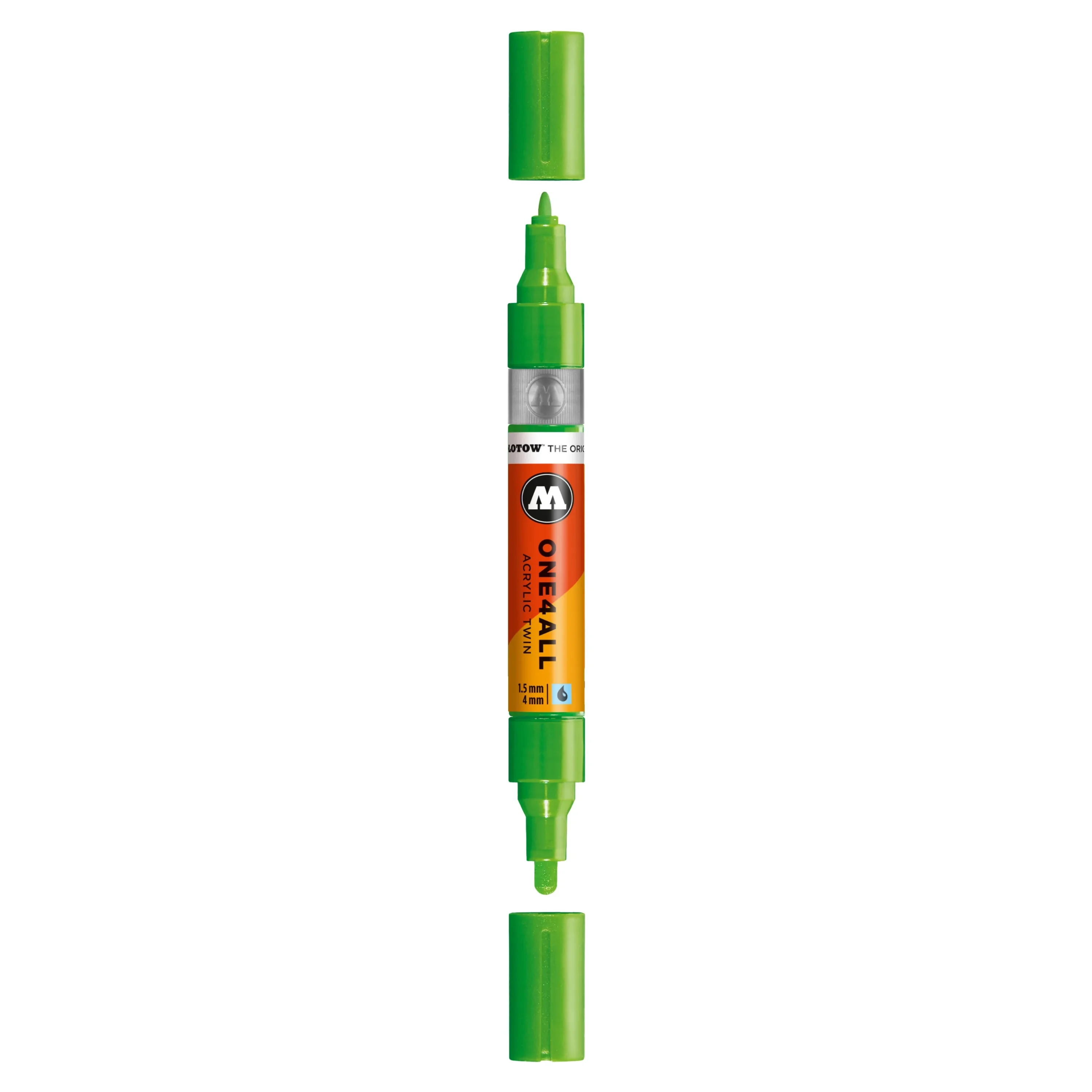 Molotow ONE4ALL TWIN Verfstift Neon Groen Fluo - Acrylmarker 1,5 en 4 mm