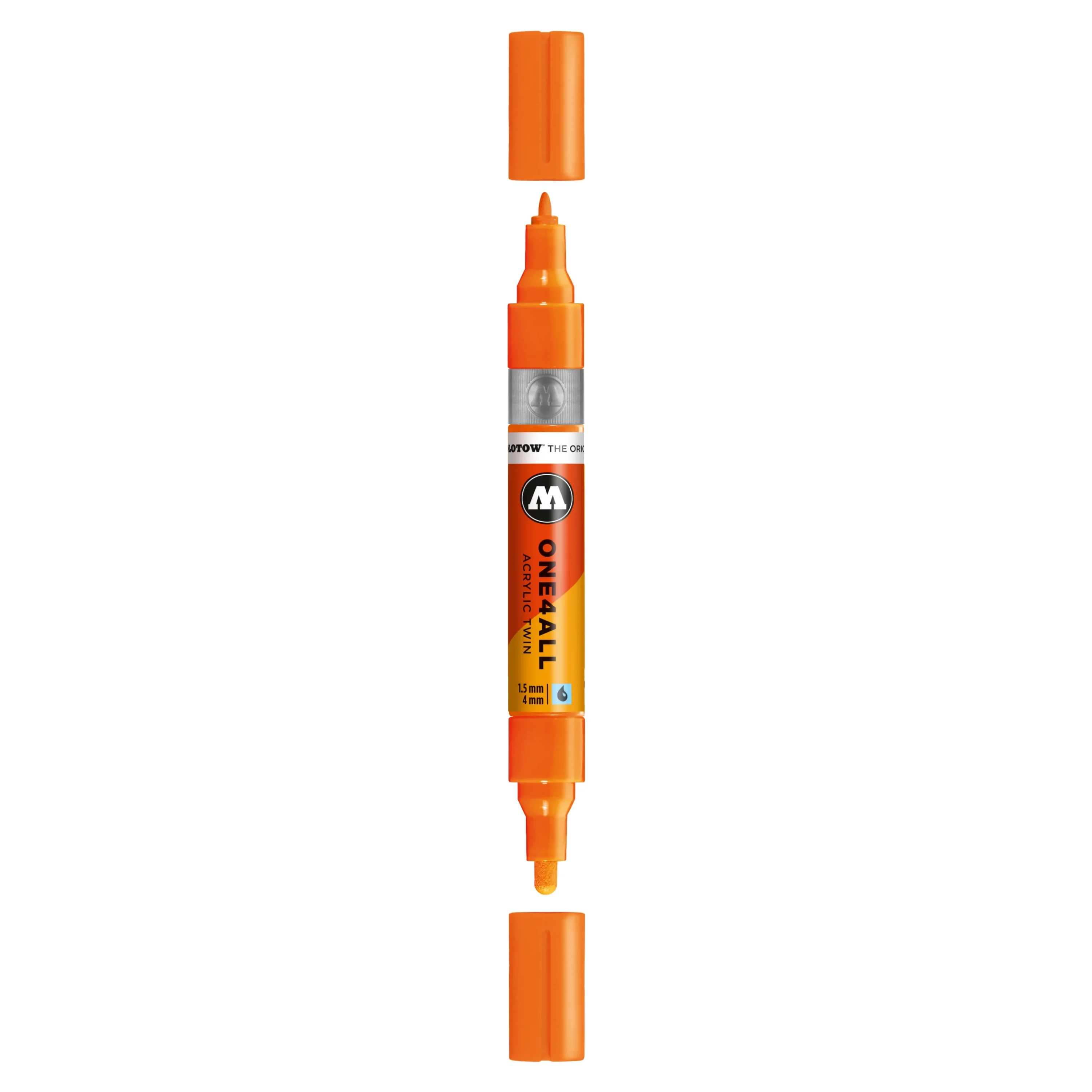 Molotow ONE4ALL TWIN Verfstift Neon Oranje Fluo - Acrylmarker 1,5 en 4 mm