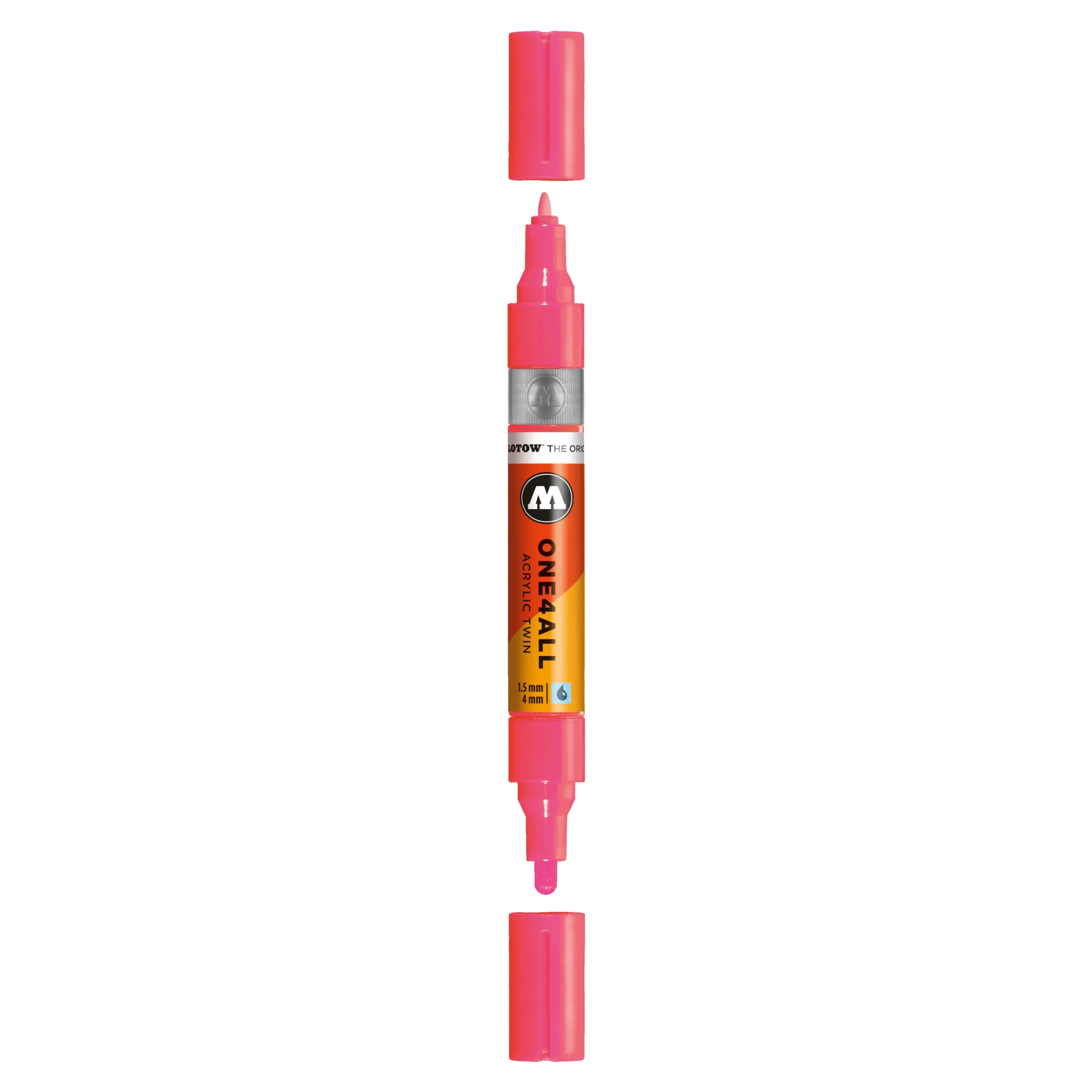 Molotow ONE4ALL TWIN Verfstift Neon Rood Fluo - Acrylmarker 1,5 en 4 mm