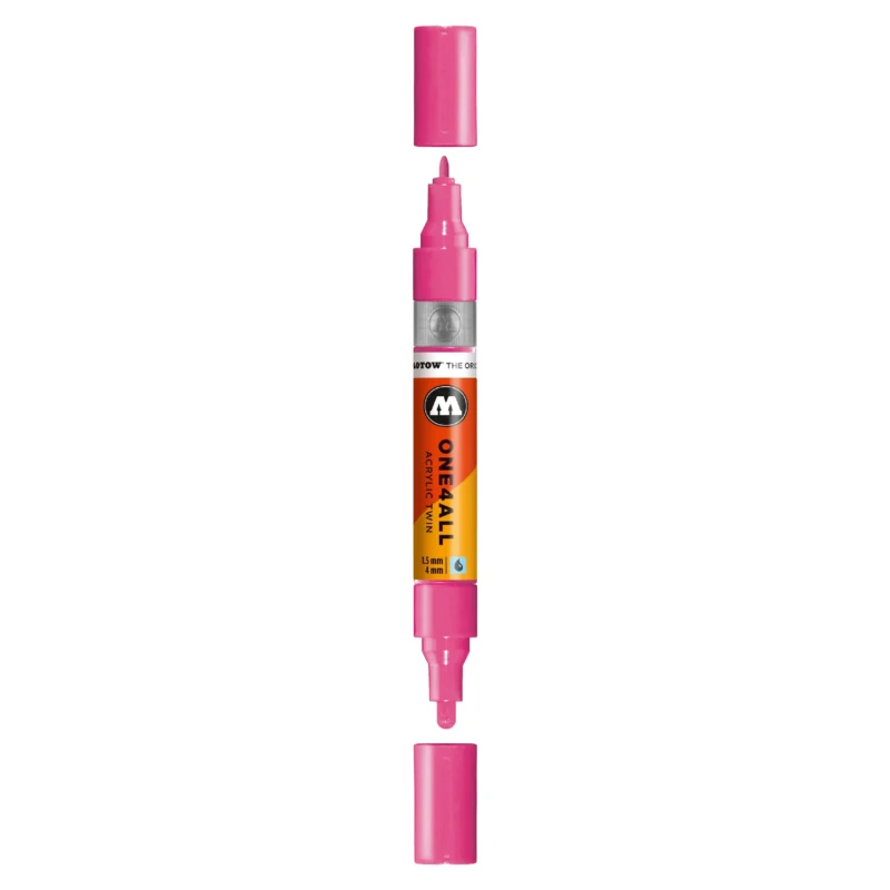 Molotow ONE4ALL TWIN Verfstift Neon Roze - Acrylmarker 1,5 en 4 mm