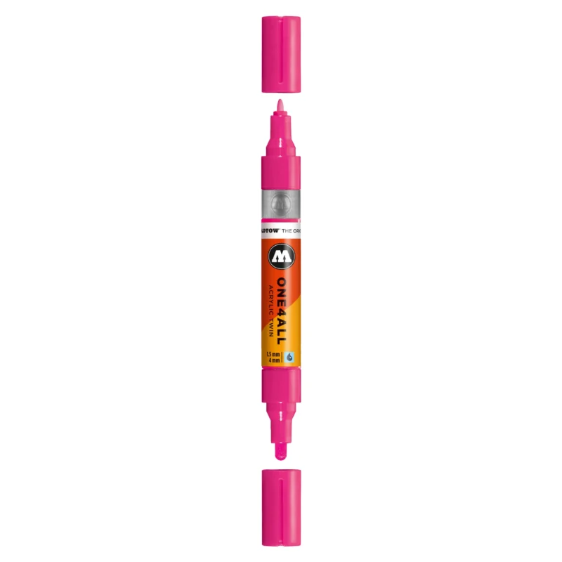 Molotow ONE4ALL TWIN Verfstift Neon Roze Fluo - Acrylmarker 1,5 en 4 mm