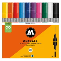 Molotow ONE4ALL TWIN Verfstift Set Basis 10 Stuks - Acrylmarker 1,5 en 4 mm