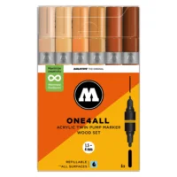 Molotow ONE4ALL TWIN Verfstift Set Hout 6 Stuks - Acrylmarker 1,5 en 4 mm