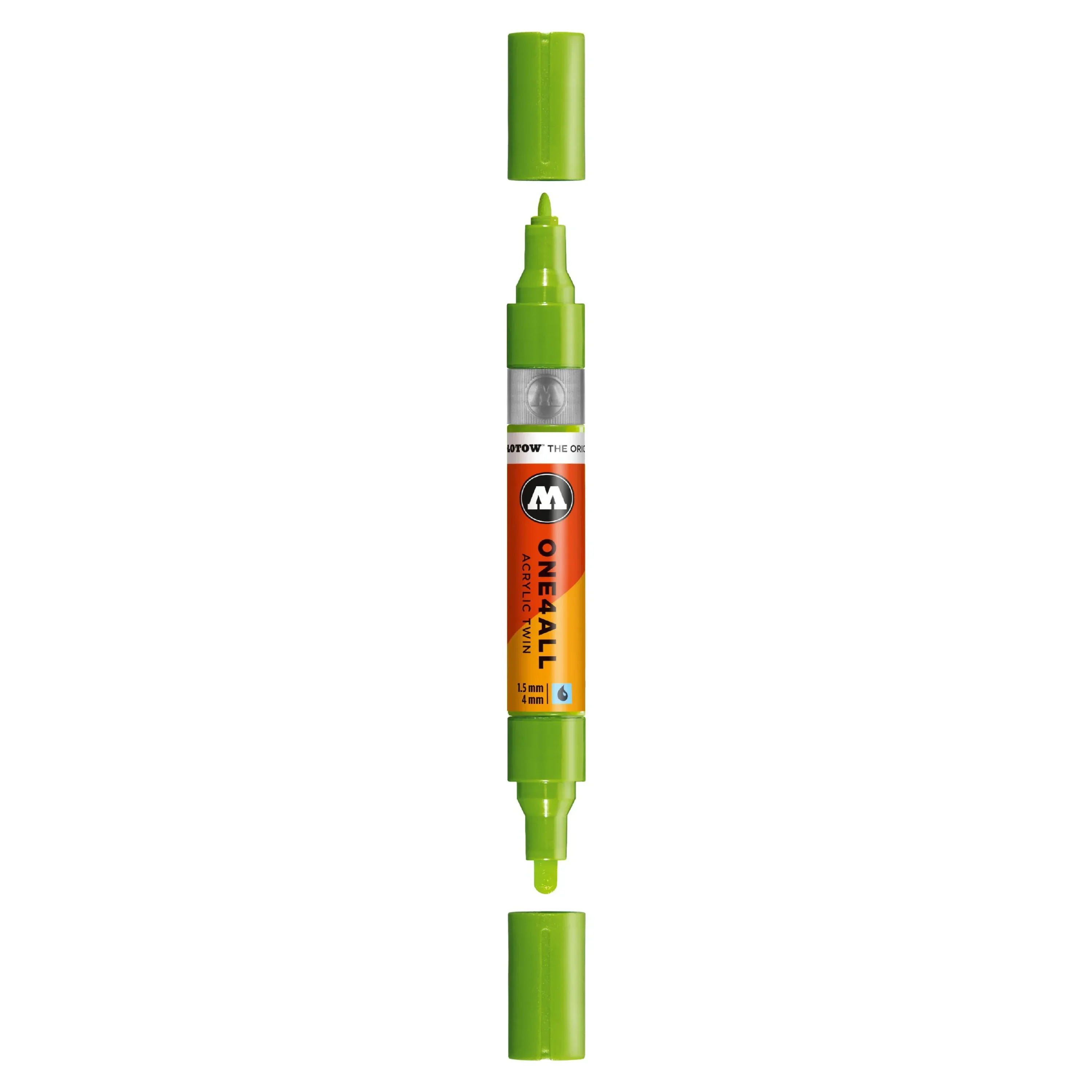 Molotow ONE4ALL TWIN Verfstift Sprinkhaan Groen - Acrylmarker 1,5 en 4 mm