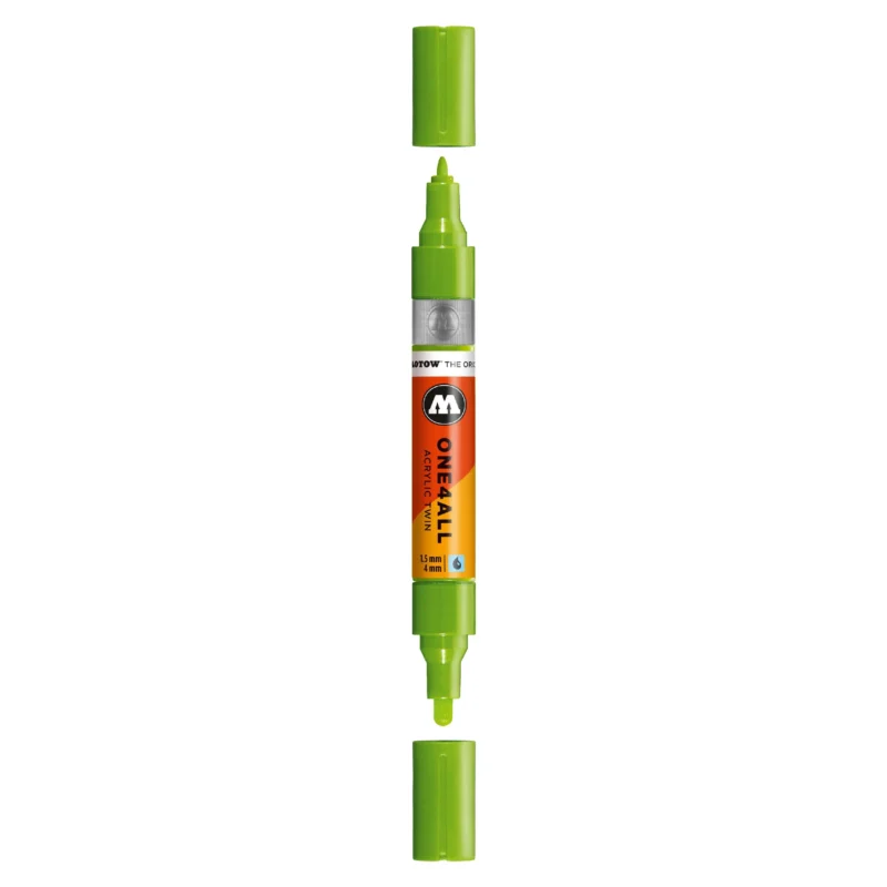 Molotow ONE4ALL TWIN Verfstift Sprinkhaan Groen - Acrylmarker 1,5 en 4 mm