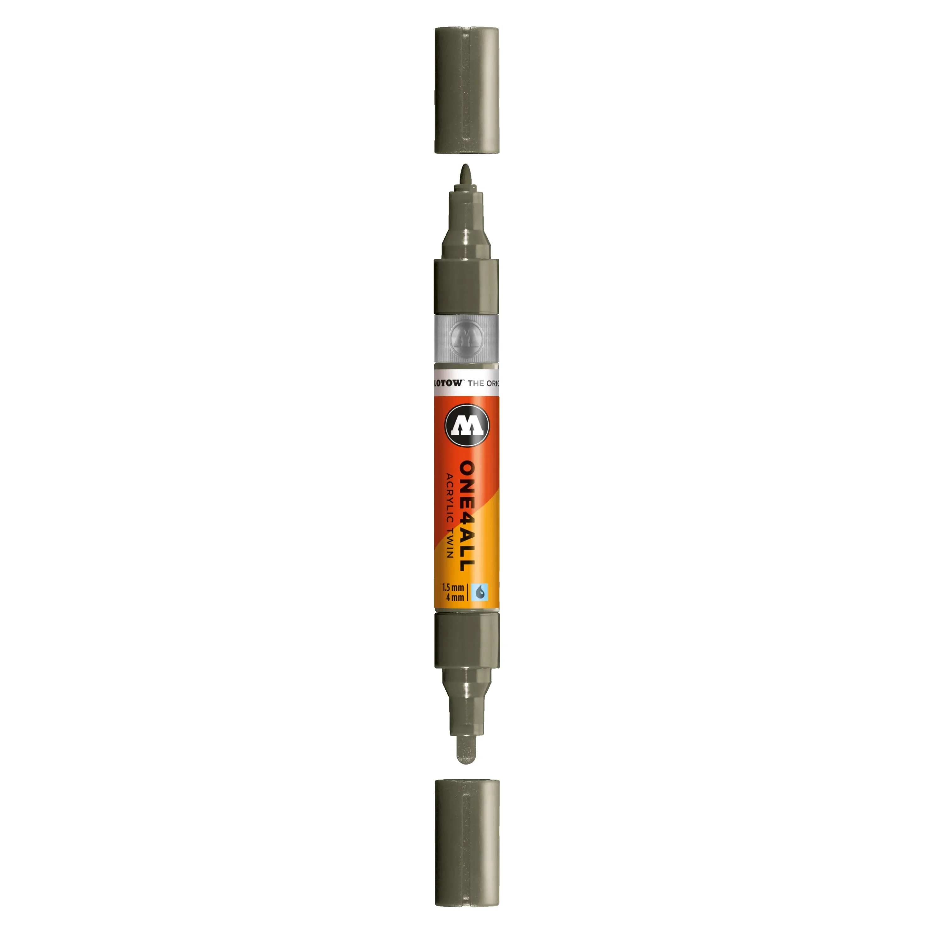 Molotow ONE4ALL TWIN Verfstift Steen Grijs Donker - Acrylmarker 1,5 en 4 mm