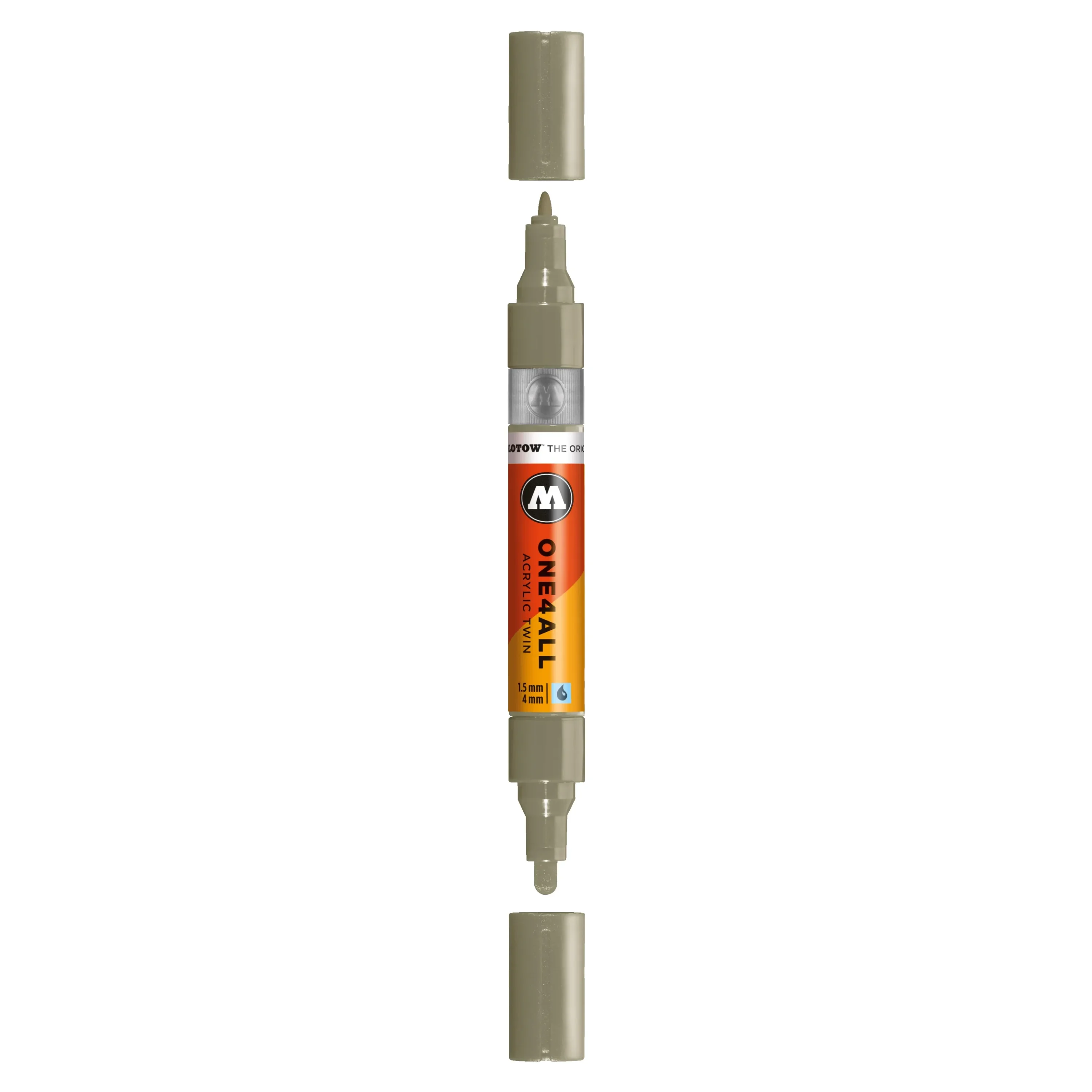 Molotow ONE4ALL TWIN Verfstift Steen Grijs Midden - Acrylmarker 1,5 en 4 mm