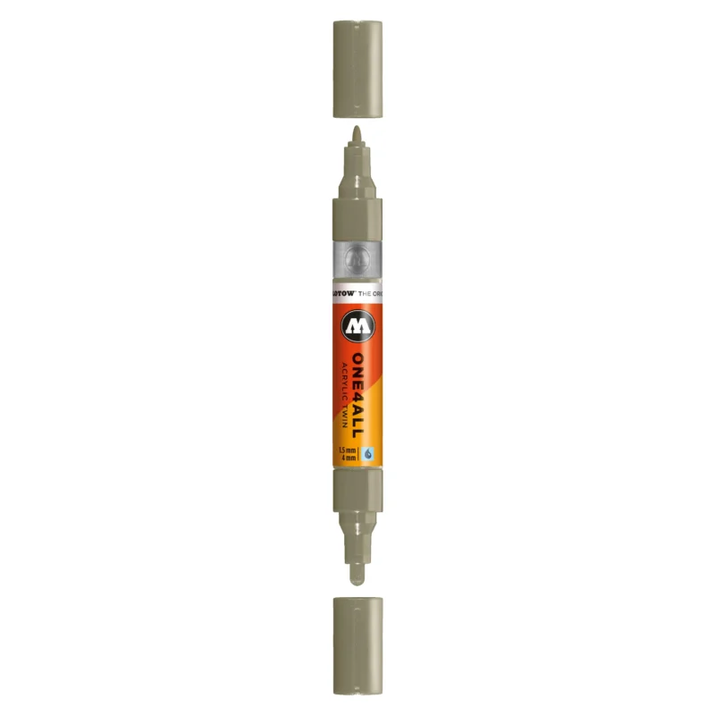 Molotow ONE4ALL TWIN Verfstift Steen Grijs Midden - Acrylmarker 1,5 en 4 mm