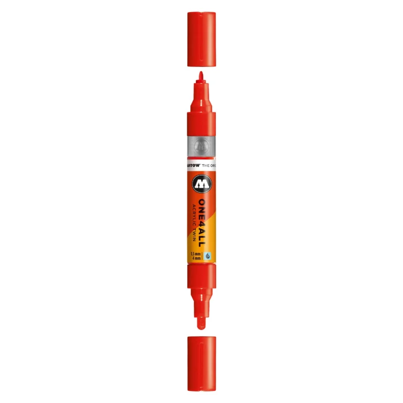 Molotow ONE4ALL TWIN Verfstift Verkeer Rood - Acrylmarker 1,5 en 4 mm