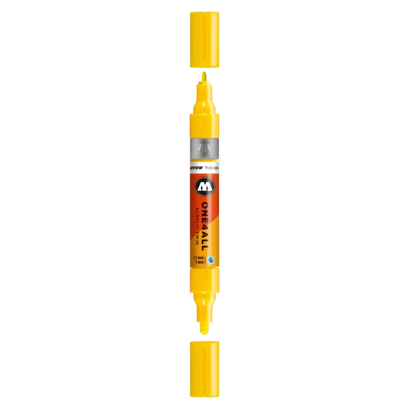 Molotow ONE4ALL TWIN Verfstift Zink Geel - Acrylmarker 1,5 en 4 mm