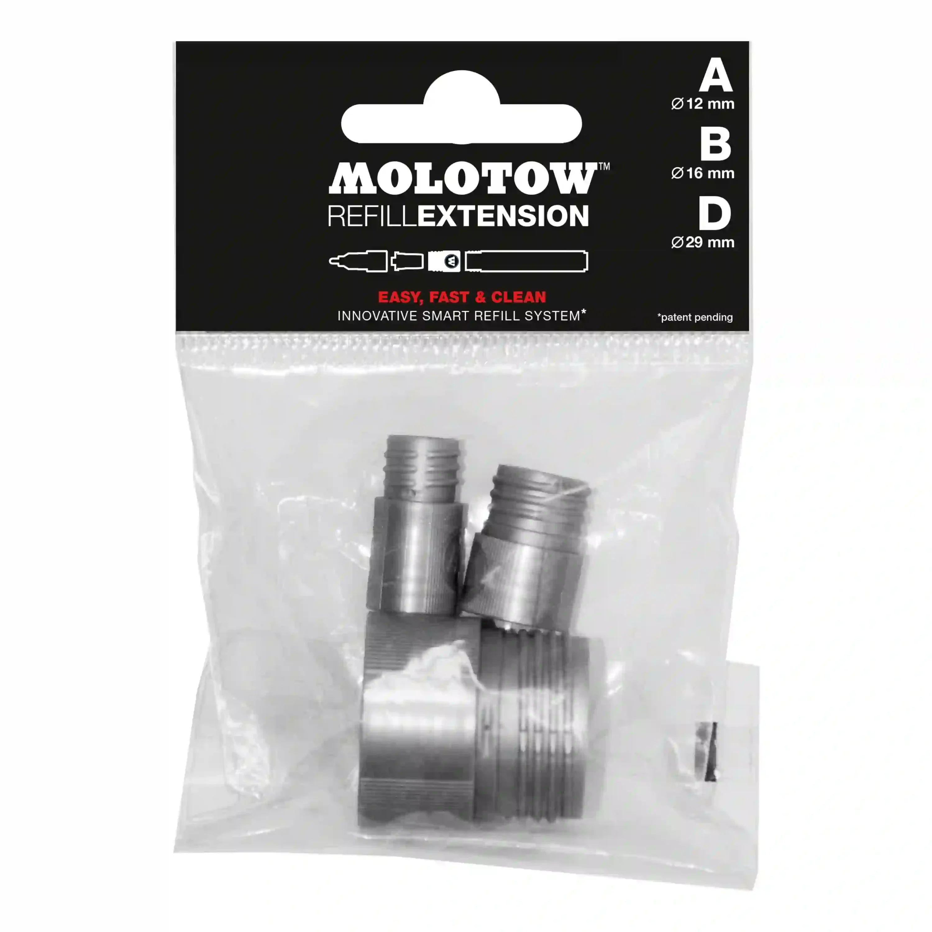 Molotow Refill Extension Tryout Pack - Navuladapter A, B en D