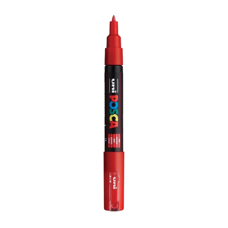 Posca PC-1MC Verfstift Rood - Acrylmarker Extra Fijn