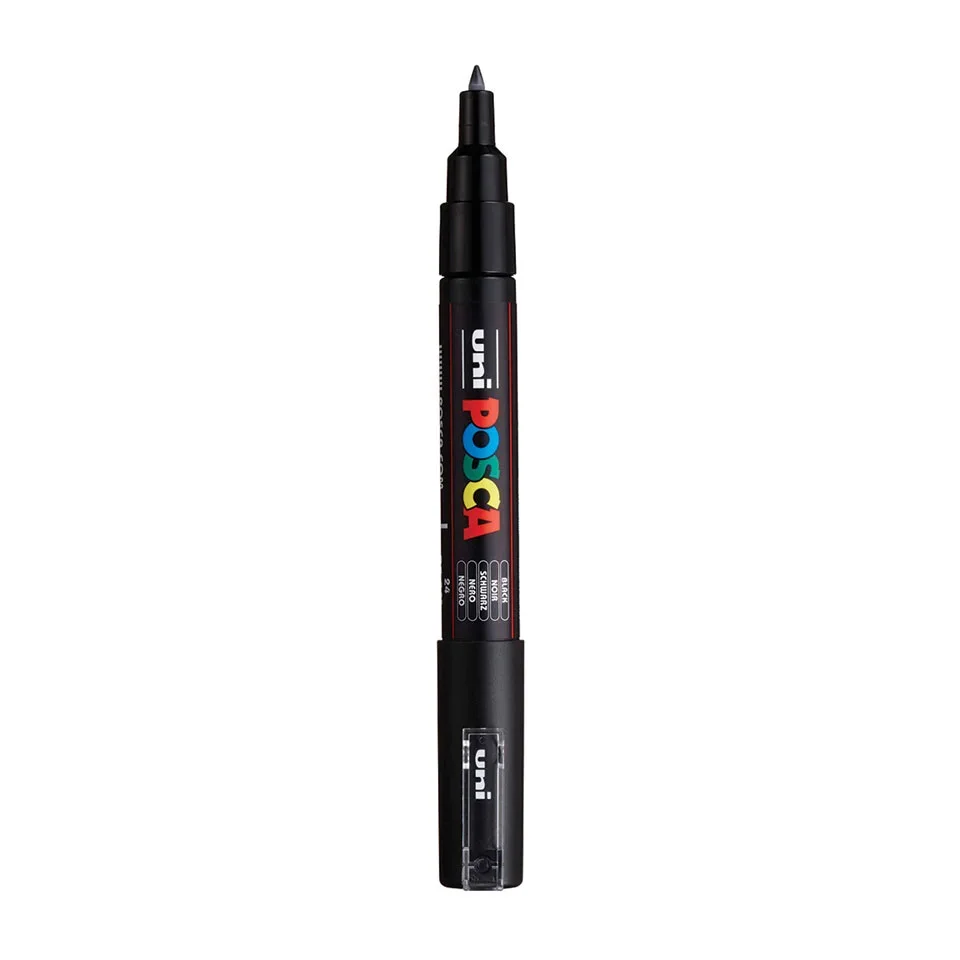 Posca PC-1MC Verfstift Zwart - Acrylmarker Extra Fijn