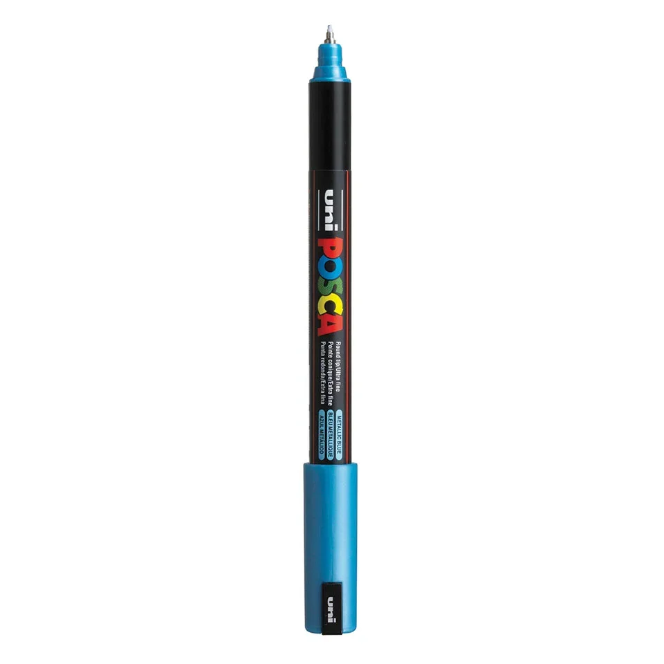 Posca PC-1MR Verfstift Metallic Blauw - Acrylmarker Ultra Fijn