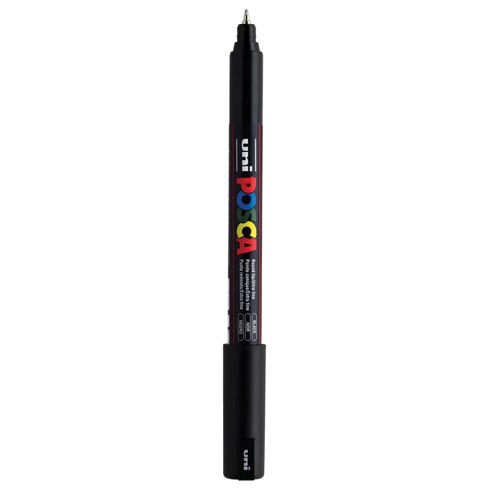Posca PC-1MR Verfstift Zwart - Acrylmarker Ultra Fijn