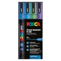 Posca PC-3M Verfstift Set Glitter Koude Kleuren 4 Stuks - Acrylmarker Fijn