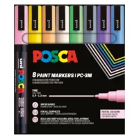 Posca PC-3M Verfstift Set Pastel Kleuren 8 Stuks - Acrylmarker Fijn