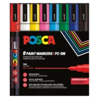 Posca PC-3M Verfstift Set Standaard Kleuren 8 Stuks - Acrylmarker Fijn