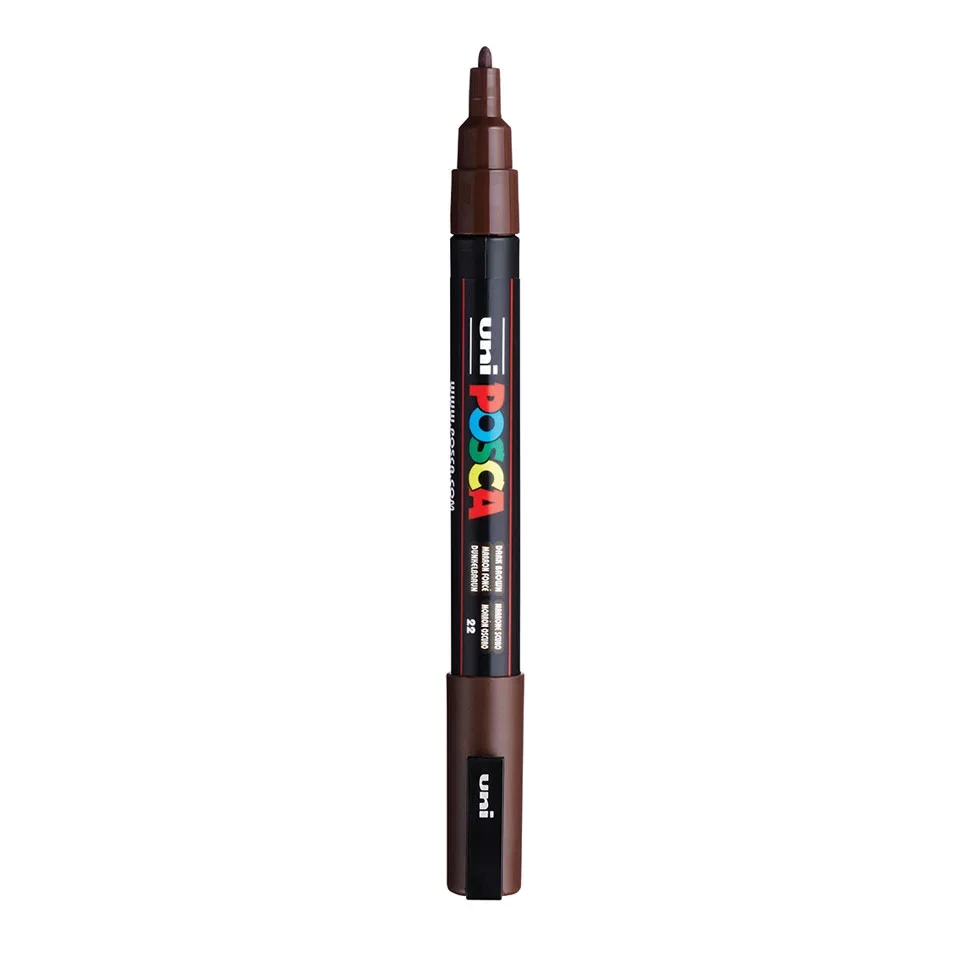 Posca PC-3M Verfstift Donker Bruin - Acrylmarker Fijn